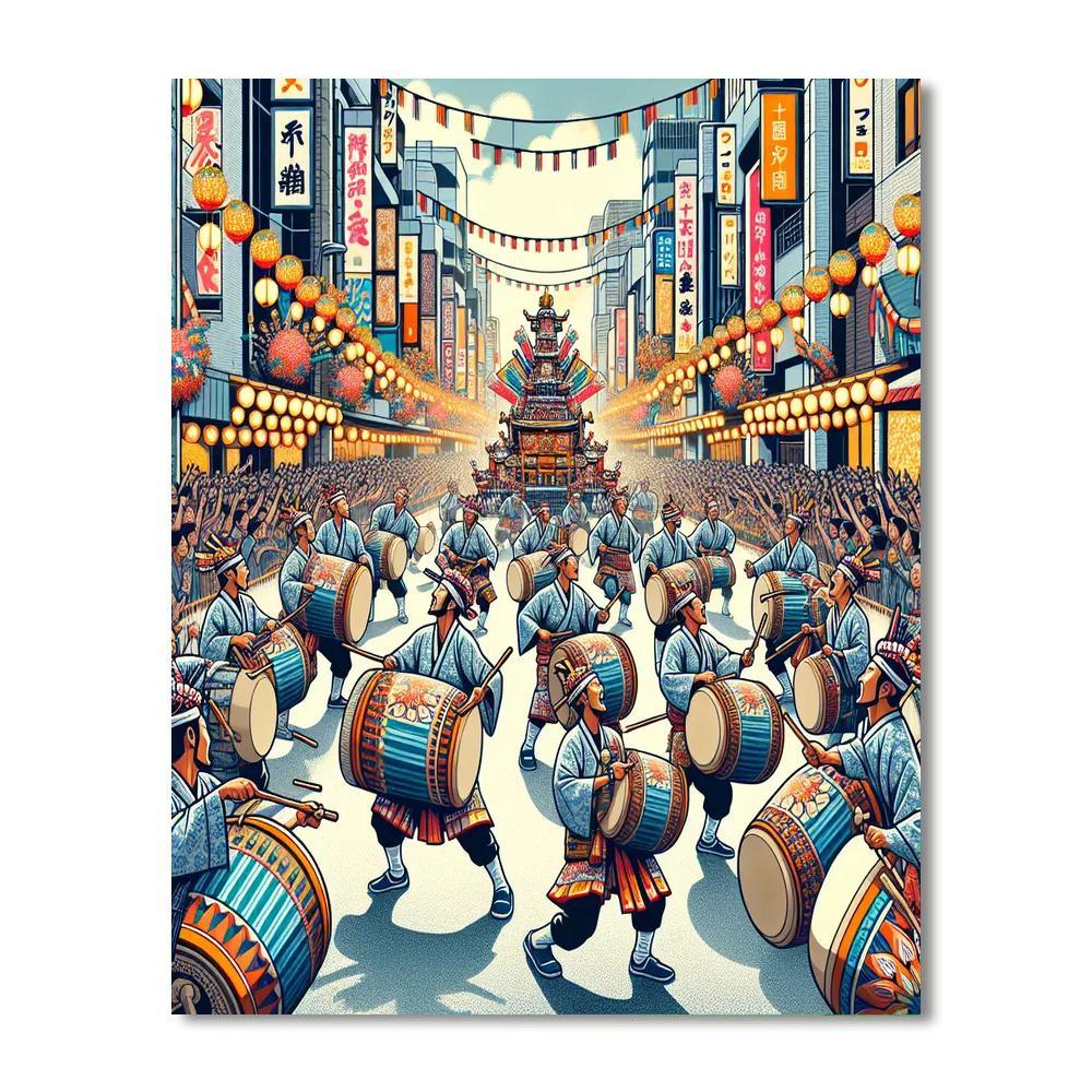Okinawa Eisa Festival Painting By Numbers Kit
