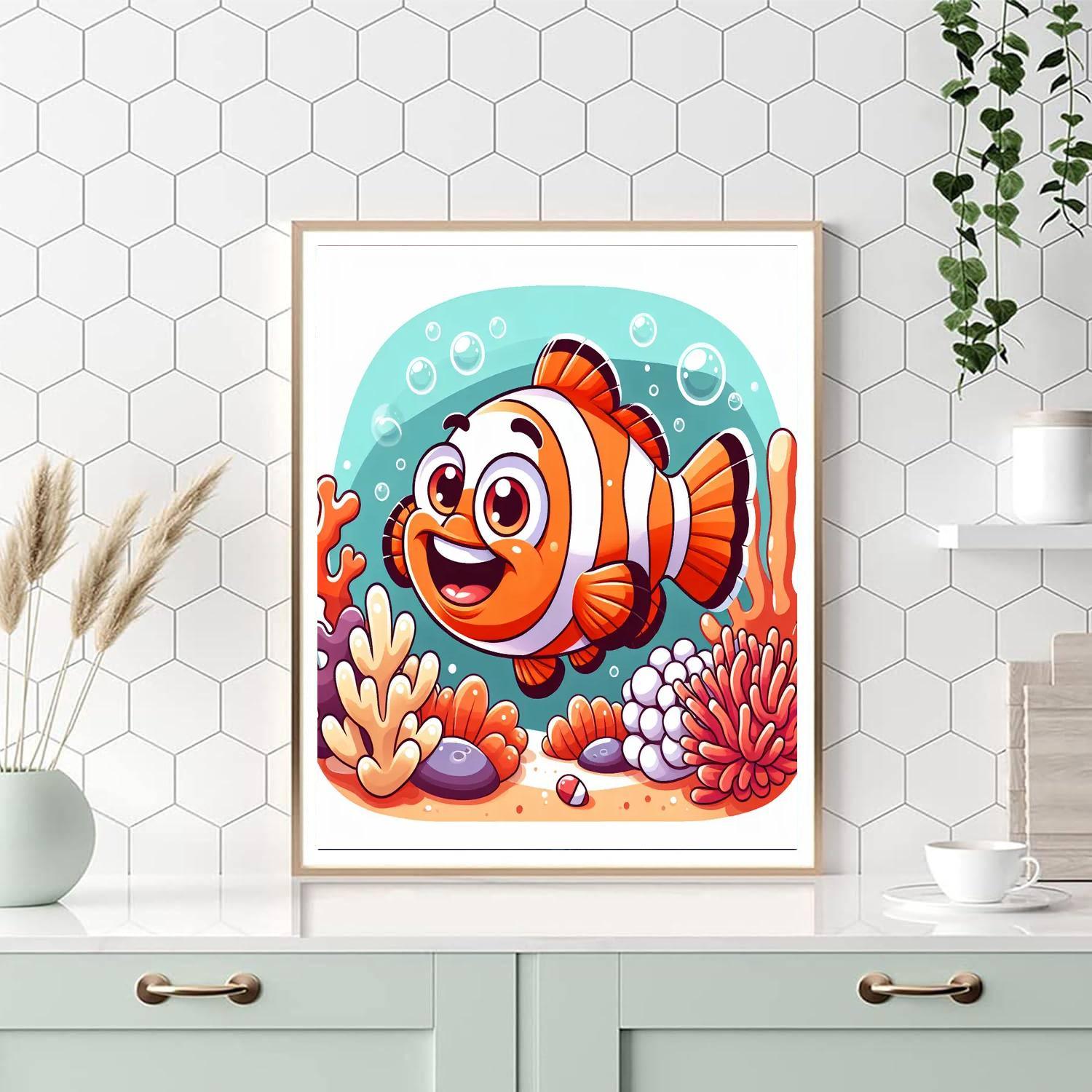 Giggles The Clown Fish Number Painting