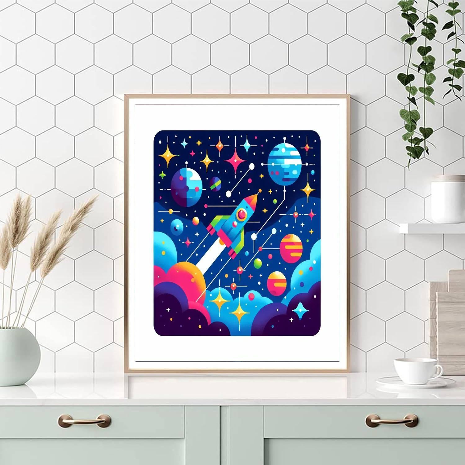 Starry Space Safari Number Painting