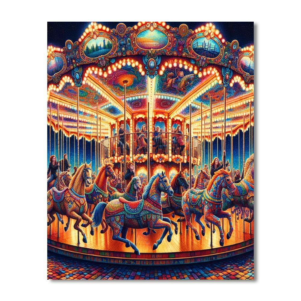 Paint Carousel Whimsical Carousel Journey - DIY Painting By Numbers Kit – Artistry Rack