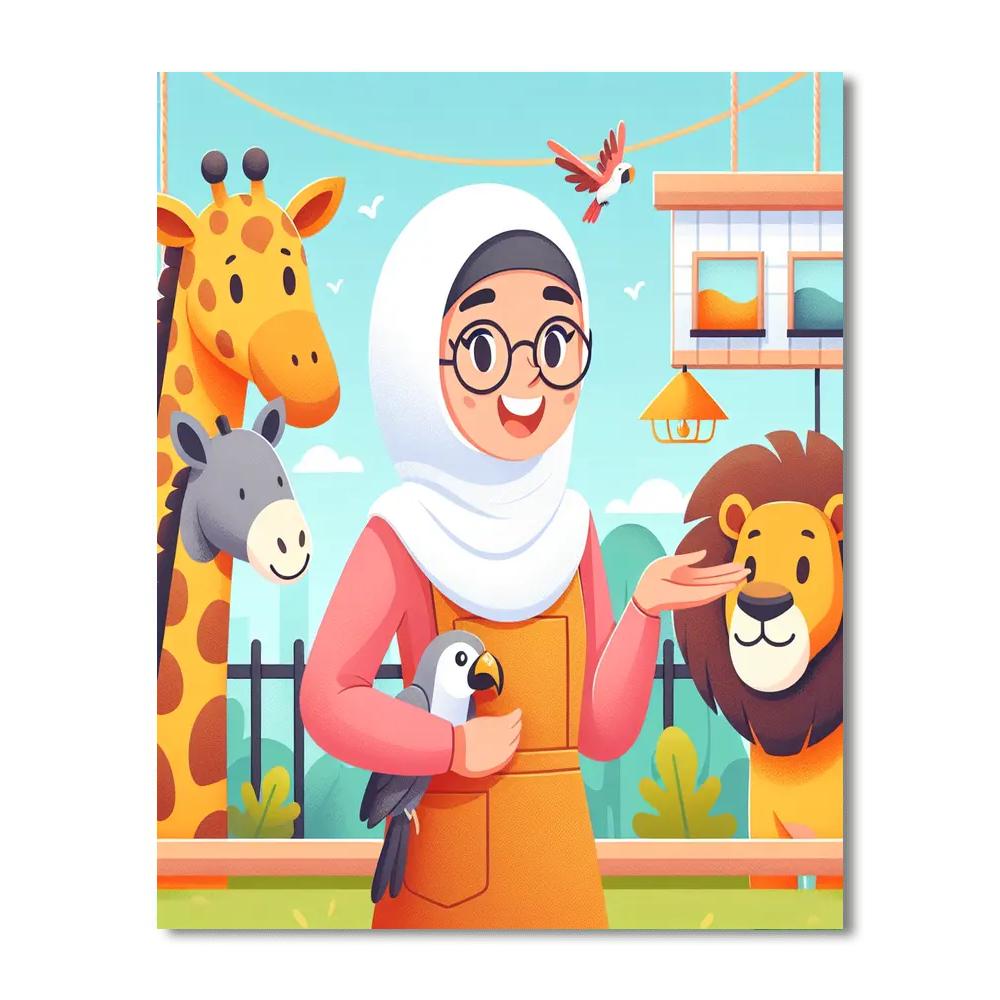 Zoo Keeper's Journey Number Painting