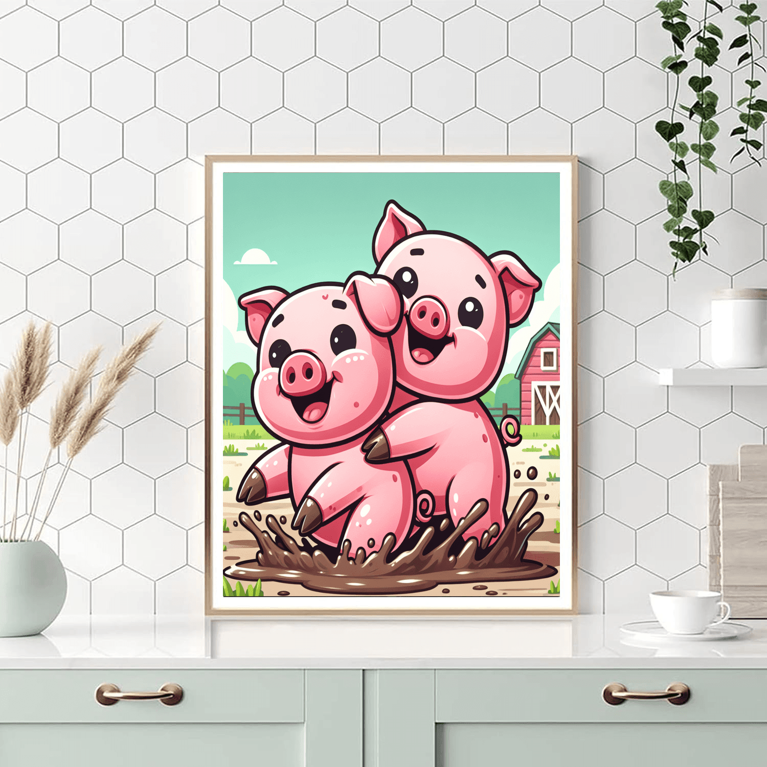 Merry Pigs Painting Number Kit