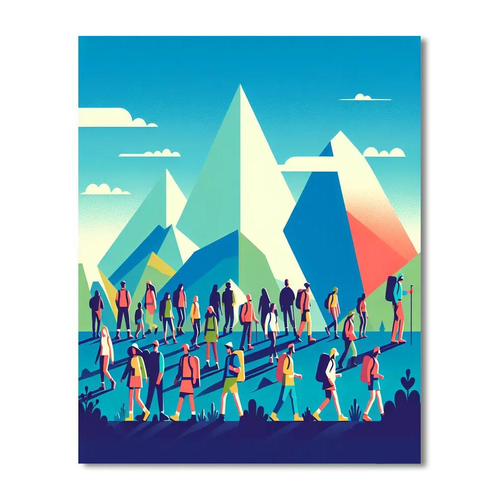 Mountain Hike Adventure Paint By Numbers Art