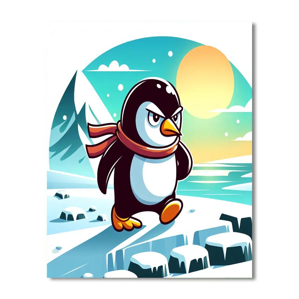 Pioneering Penguin Paint By Numbers Art