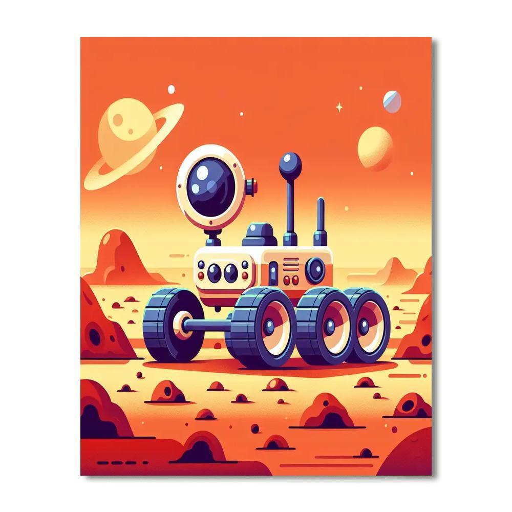 Space Rover Mission Painting Number Kit