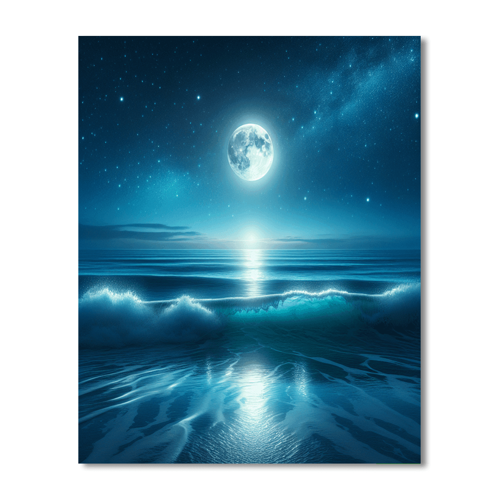 Celestial Moonlit Ocean Paint By Numbers Art