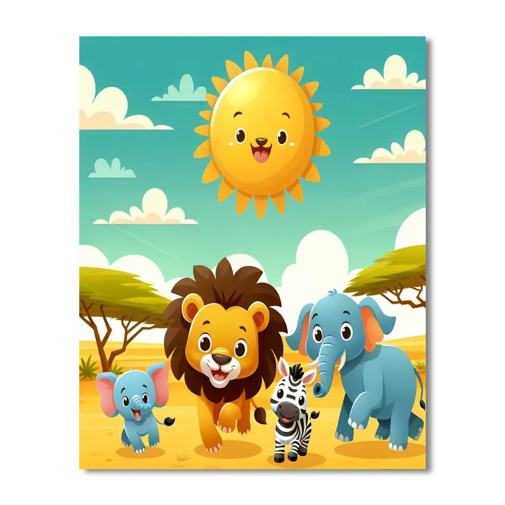 Sunny Safari Gathering Paint By Numbers