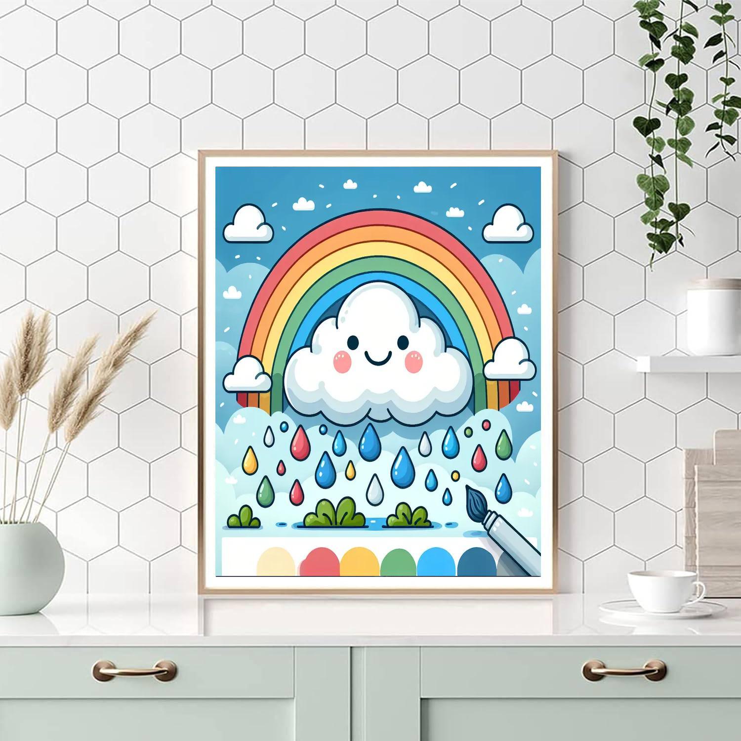 Joyful Raincloud Paint By Color