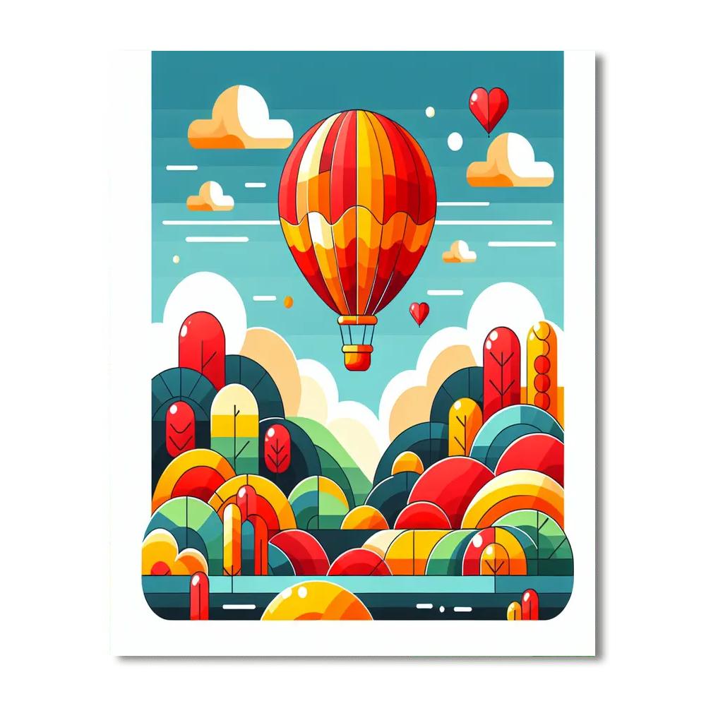 Adventurous Hot Air Balloon Paint By Numbers Art