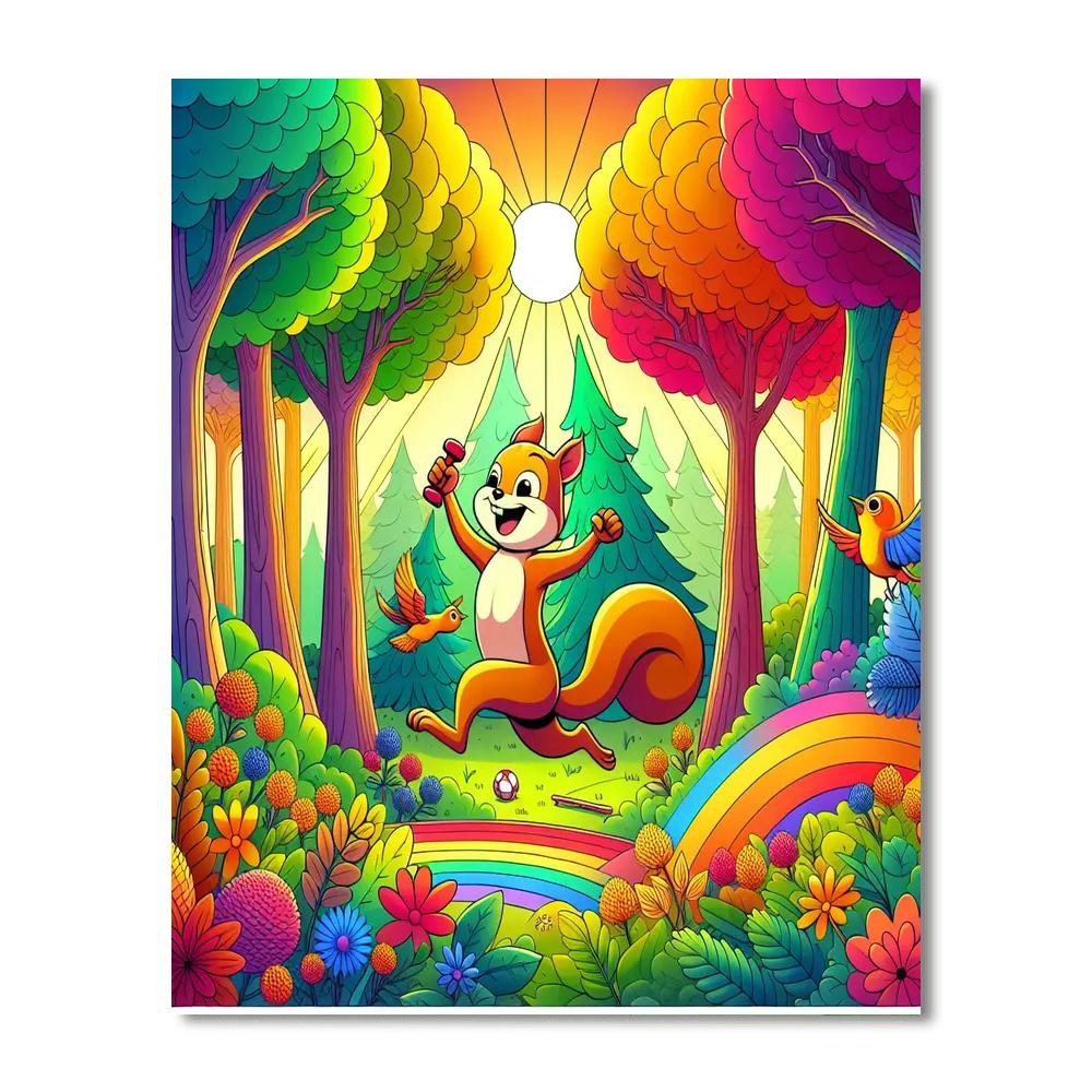 Sporty Squirrel Adventure Paint By Number