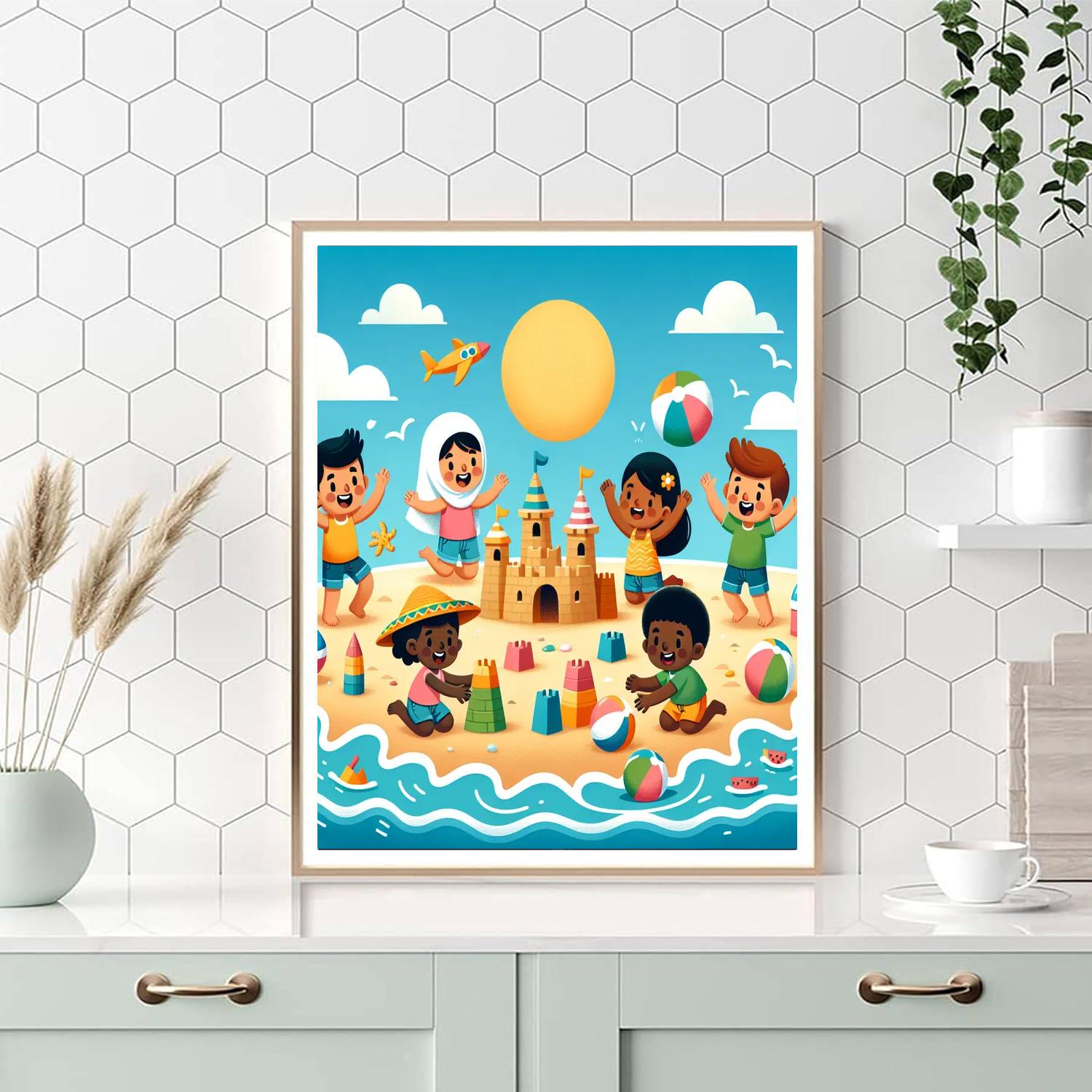 Charming Beach Party Number Painting