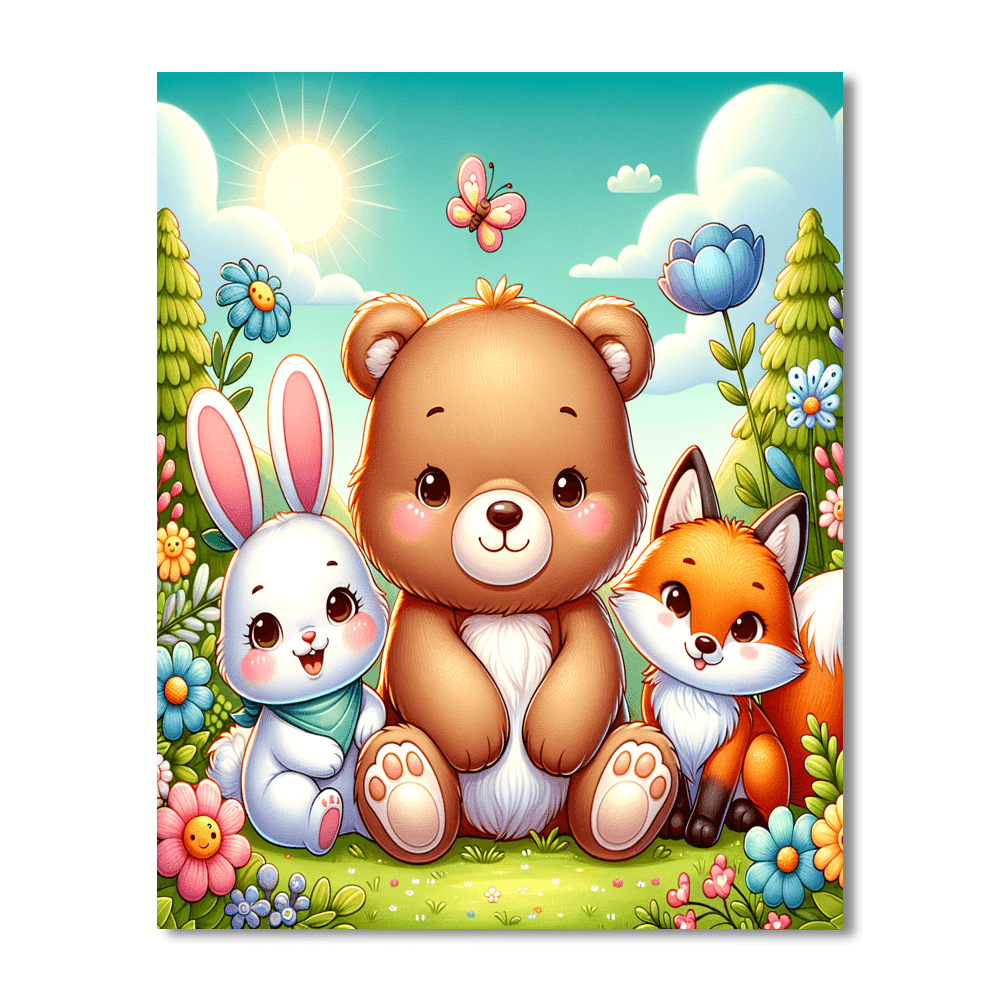 Charming Animal Friends - DIY Painting By Numbers Kit