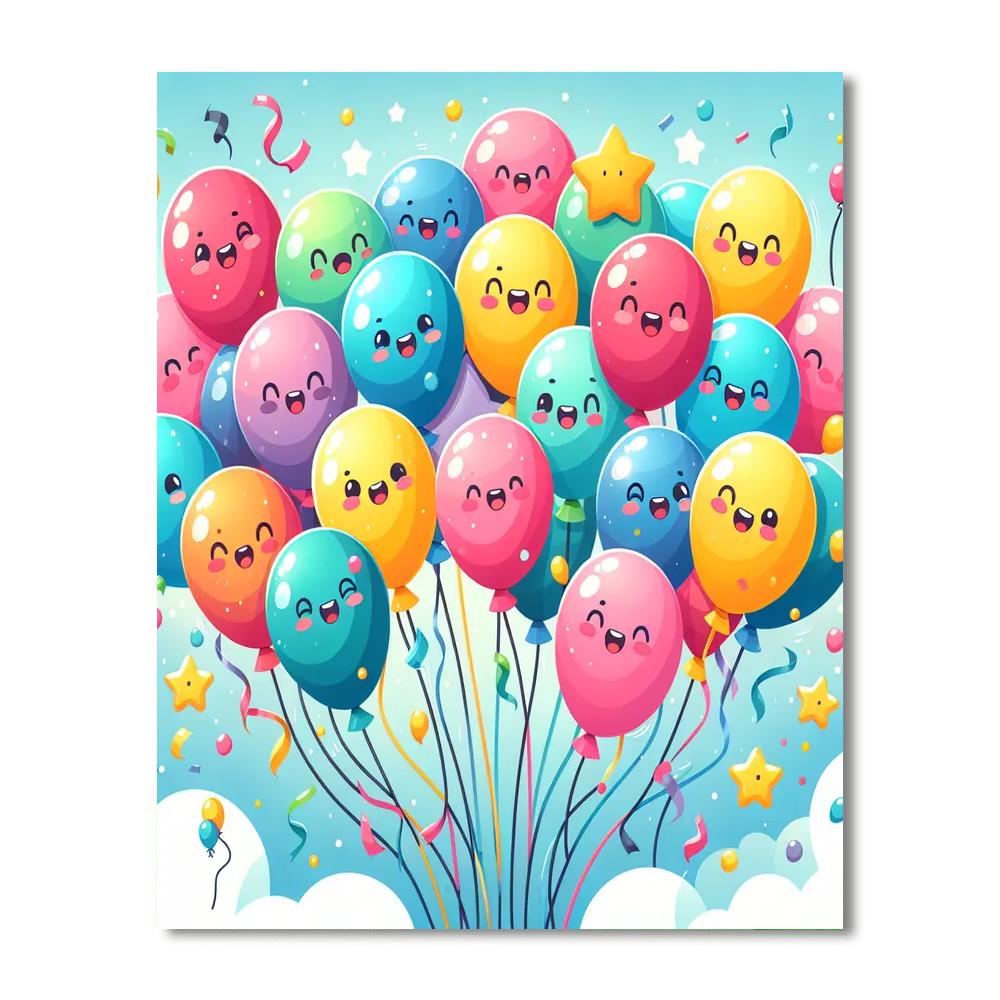 Happy Birthday Balloons Numbered Painting Kits