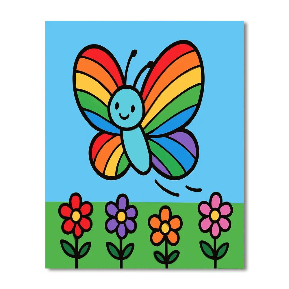 Rainbow Butterfly Adventure Painting By Numbers Kit