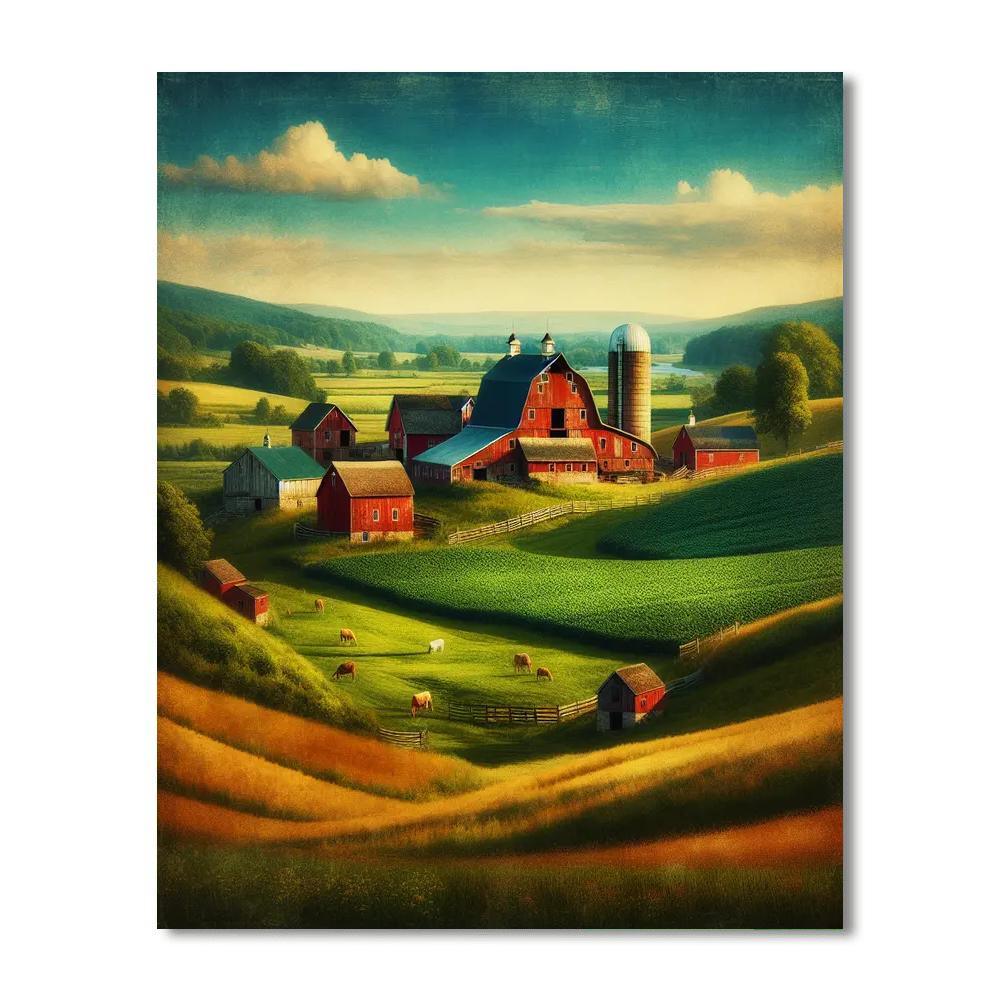 Nostalgic Rural Farm DIY Paint By Numbers