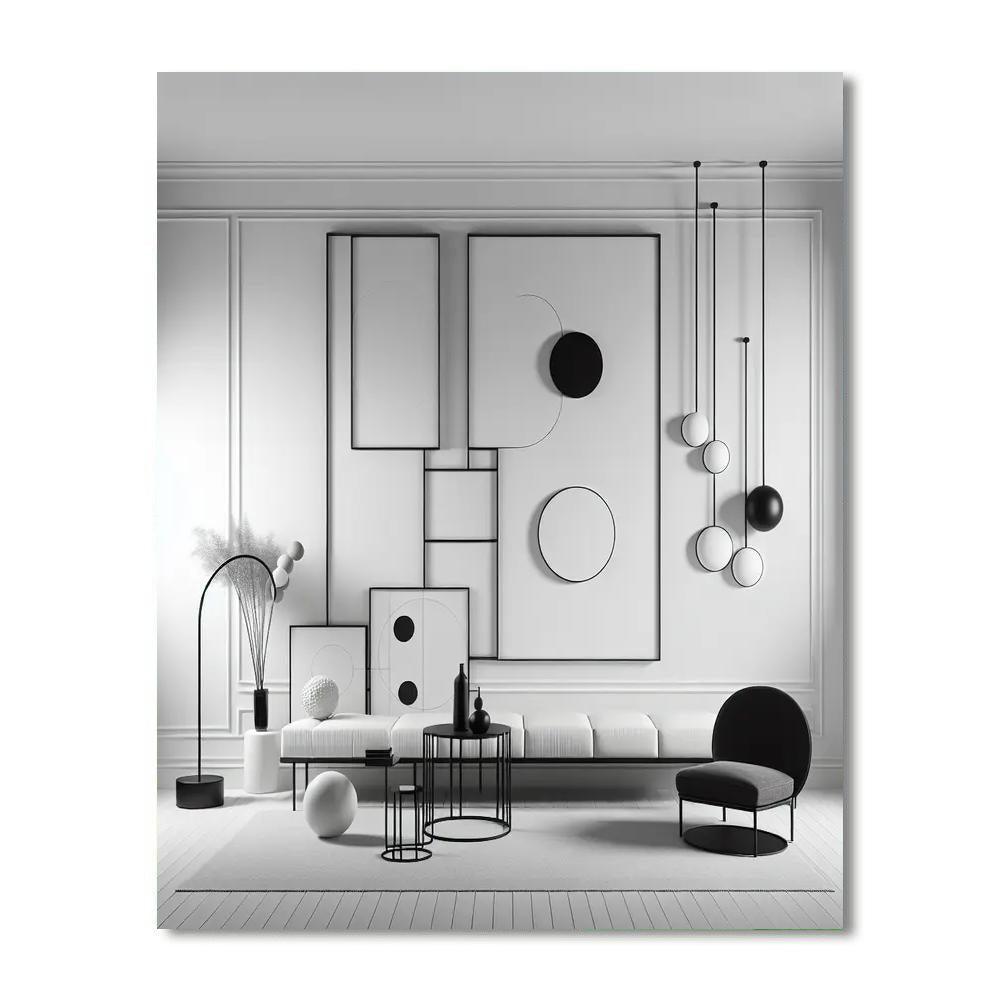 Chic Minimalist Silhouette Number Painting