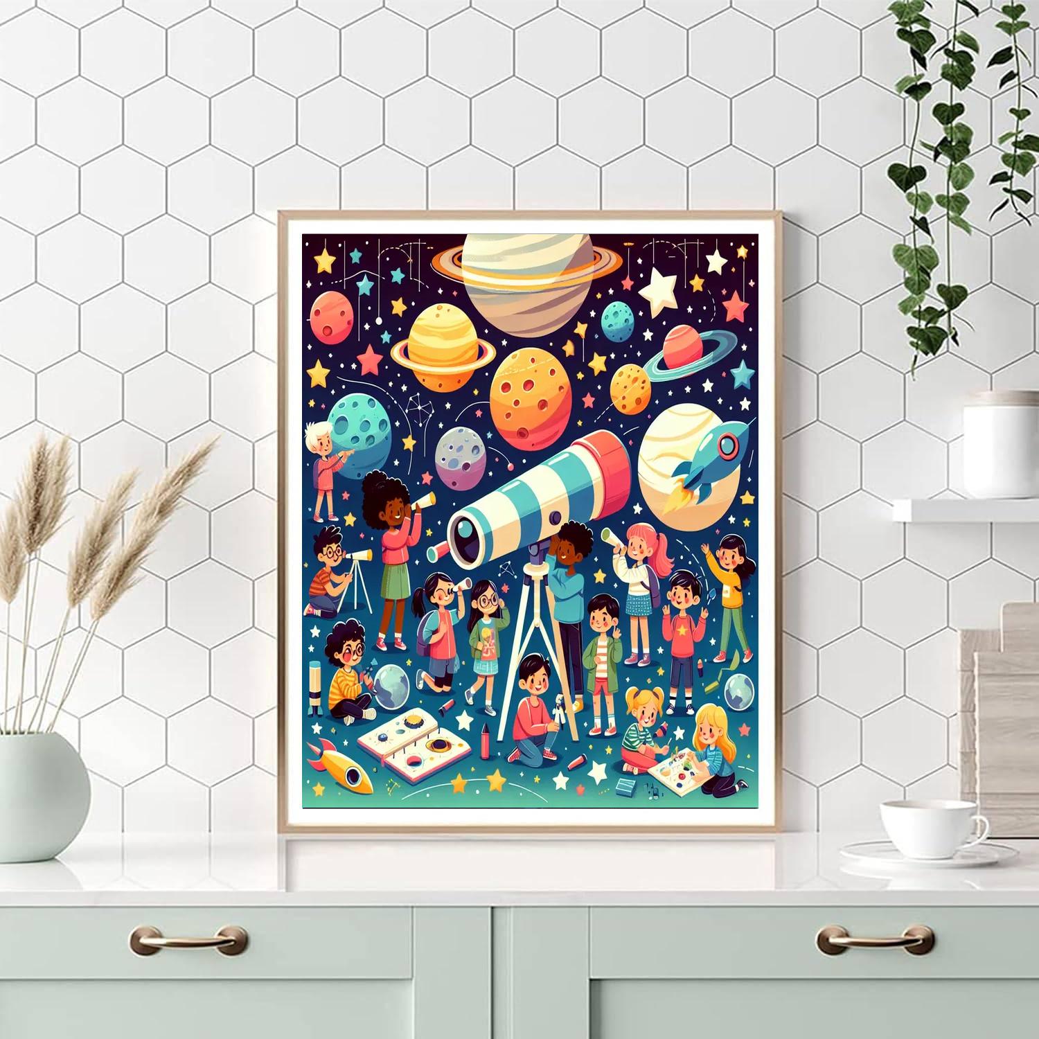 Cool Space Camp Number Painting