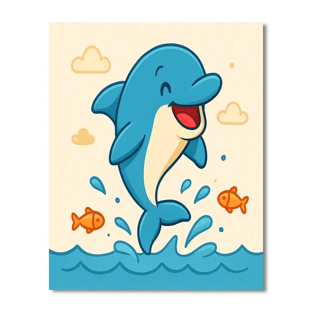 Lovely Dolphin Painting By Numbers Kit