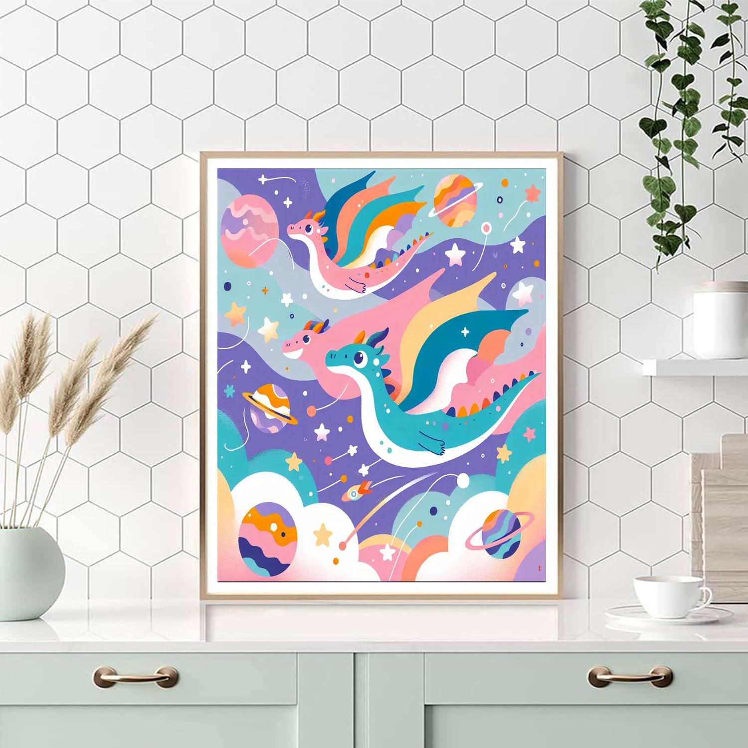 Cosmic Dragons Number Painting