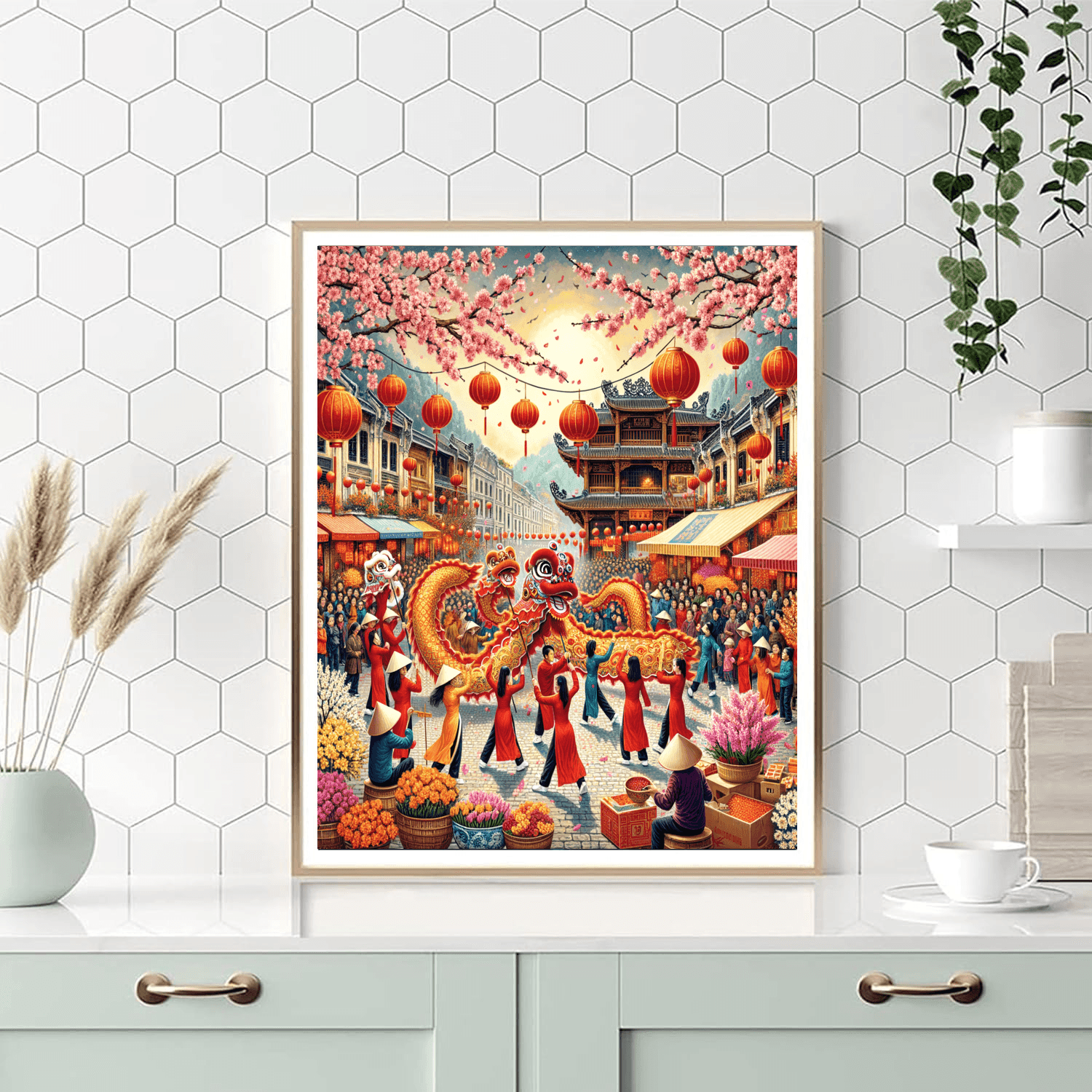 Tet Festival - Vietnam Painting Number Kit