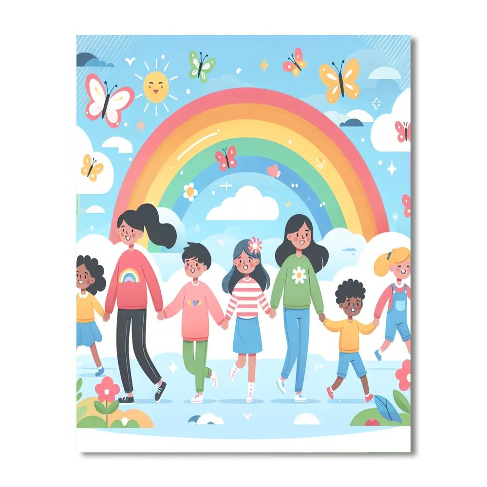 Bright Rainbow Journey DIY Paint By Numbers