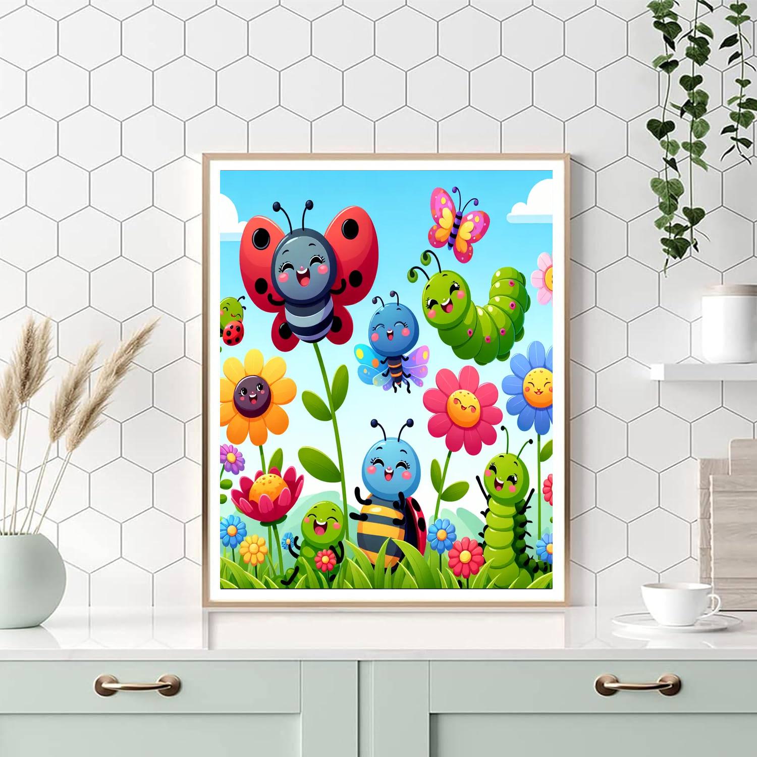 Colorful Bug Bonanza Paint By Numbers Art
