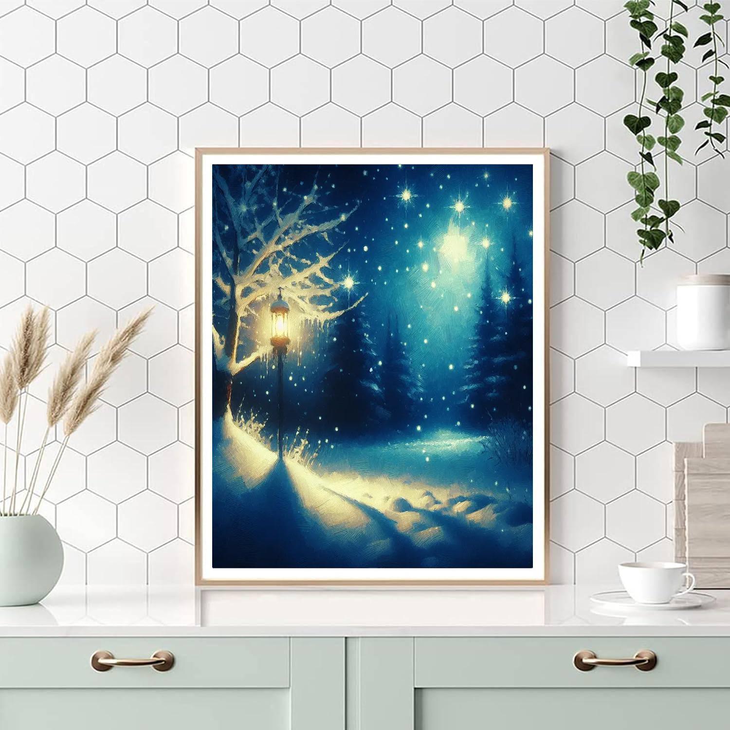 Winter Night Illumination Paint By Color