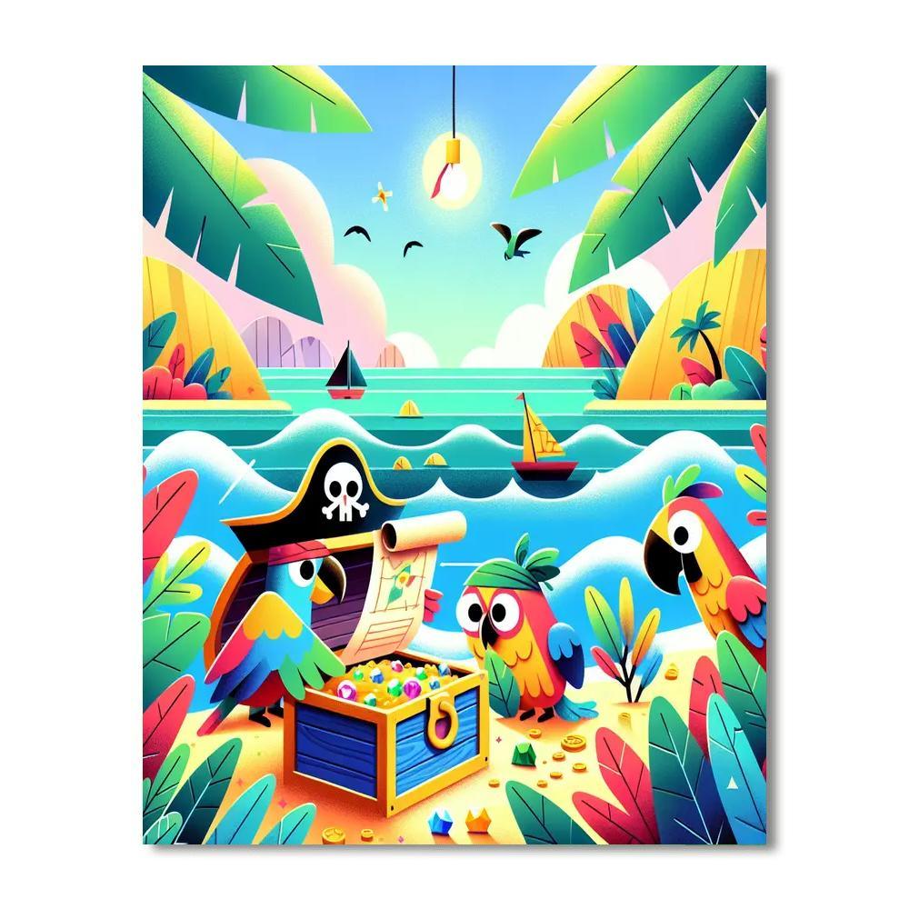 Pirates On A Treasure Hunt DIY Paint By Numbers