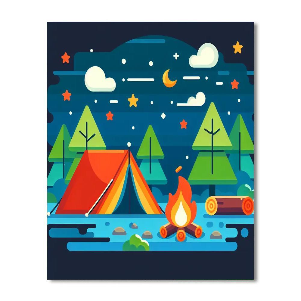 Happy Camping Trip Paint By Color