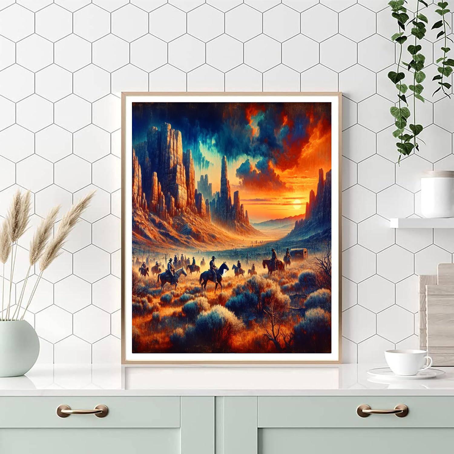 Wild West Frontier Adventure Painting Number Kit