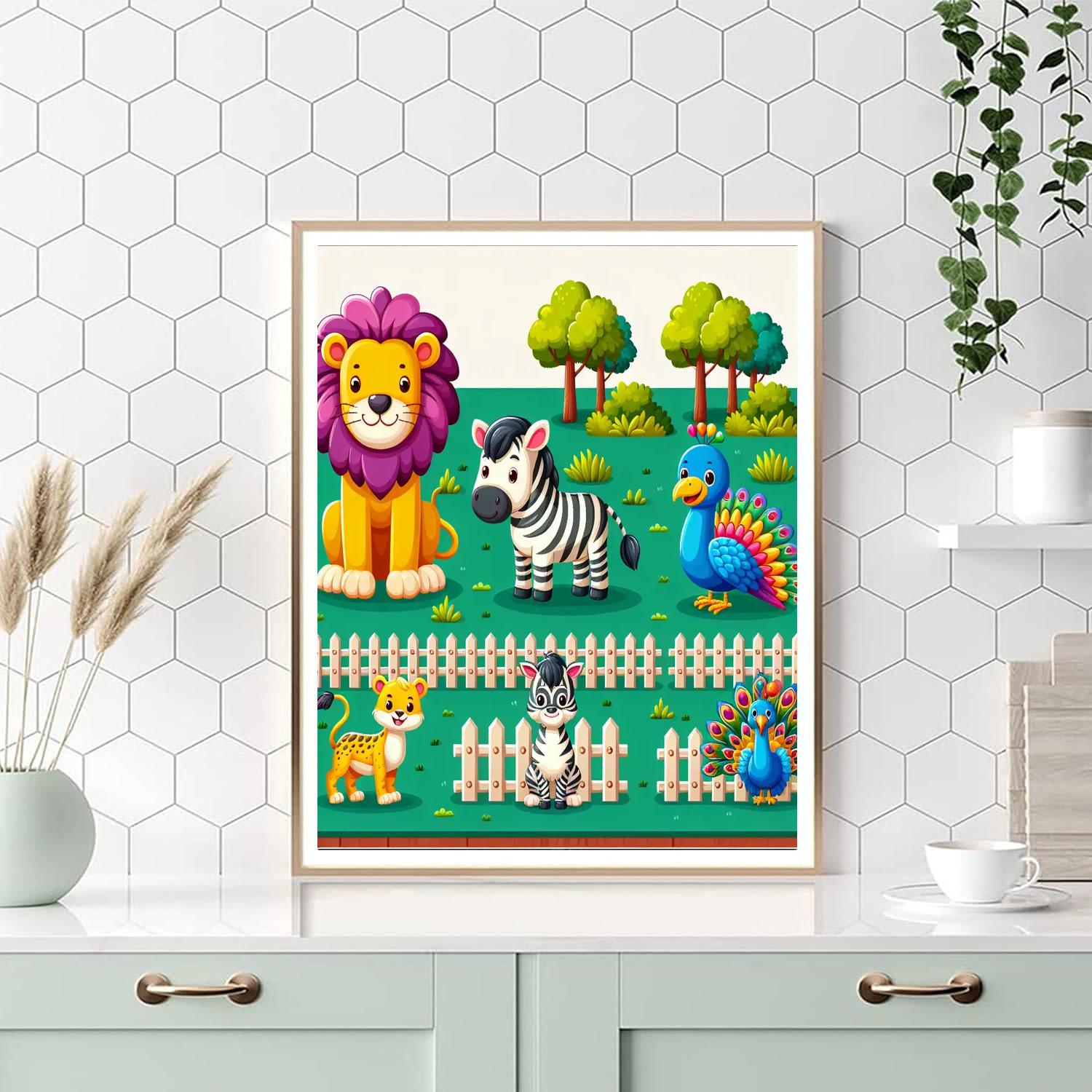 Miniature Zoo Kingdom Painting By Numbers Kit