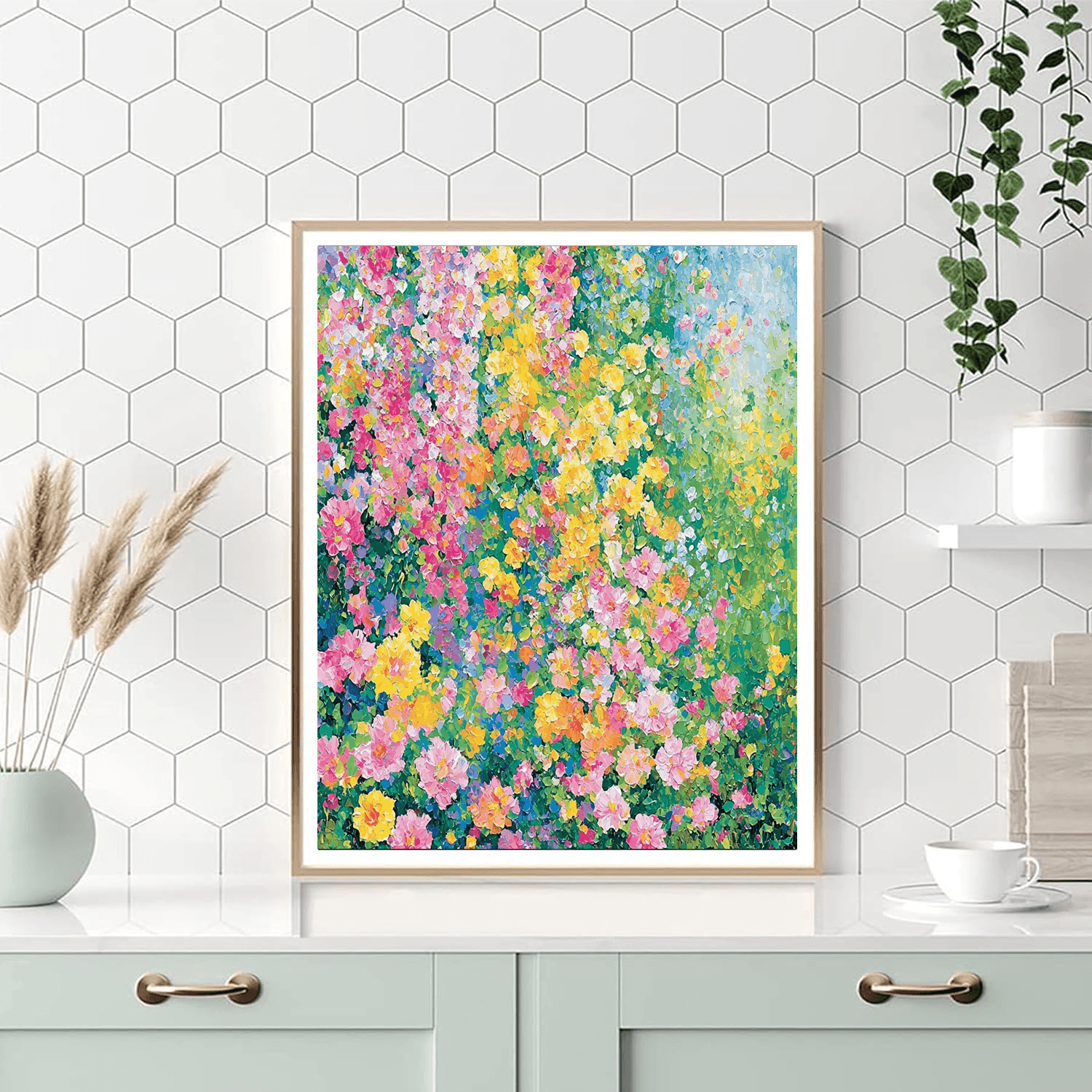 Monet Inspired Vibrant Garden Blossoms  Painting By Numbers Kit