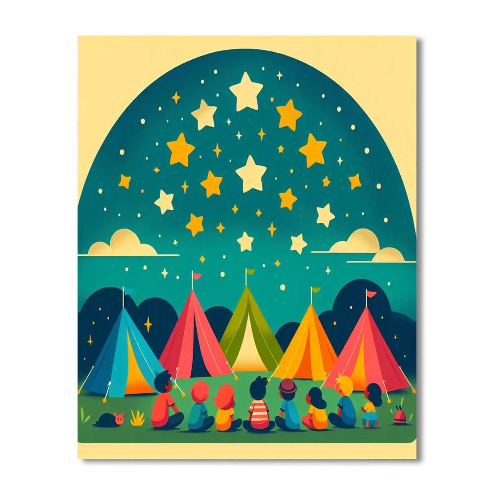 Starry Sleepover Paint By Numbers Art