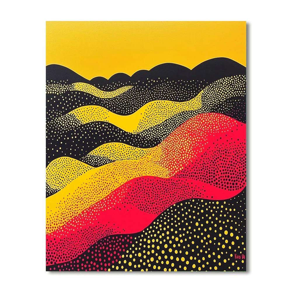 Yayoi Kusama Inspired Rhythmic Dreamscape  DIY Paint By Numbers