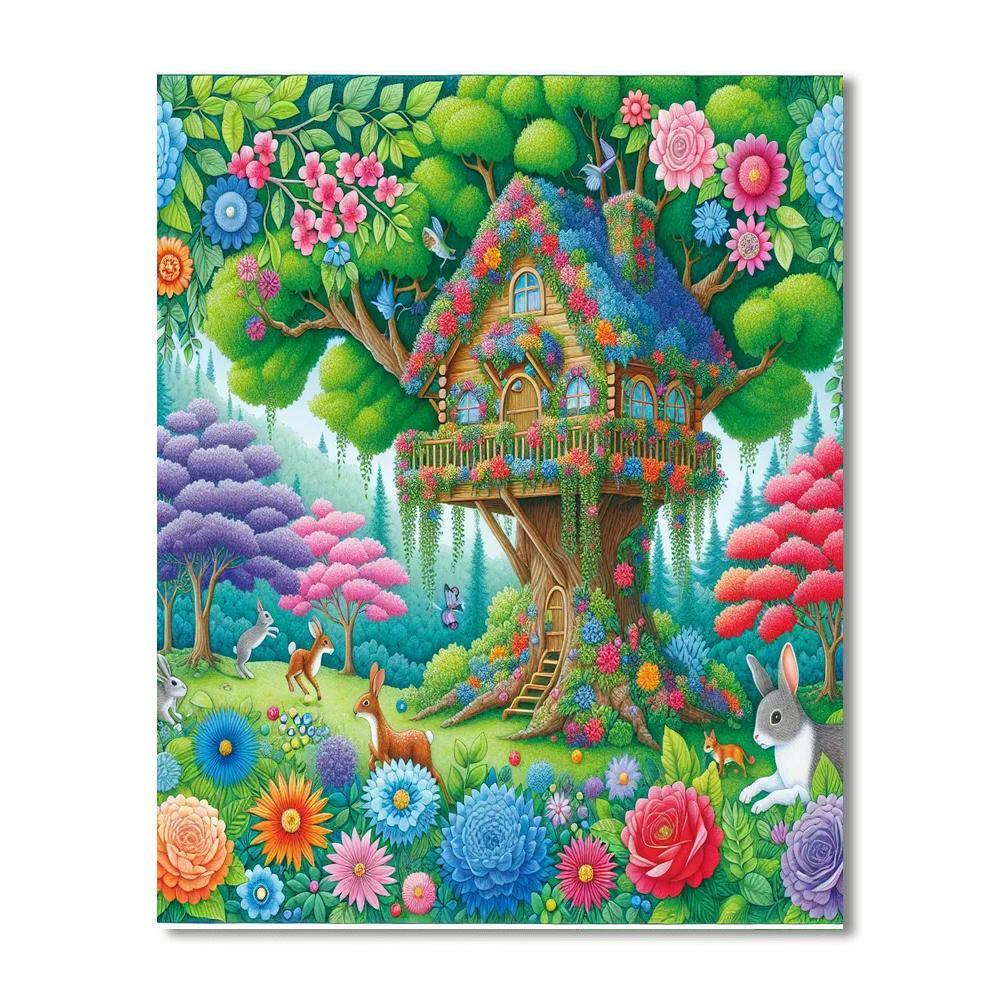 Whimsical Treehouse Retreat Paint By Color