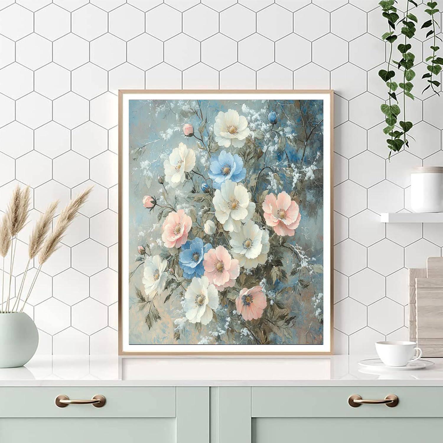 Leonardo Da Vinci Inspired Frosted Petals  Paint By Numbers Art