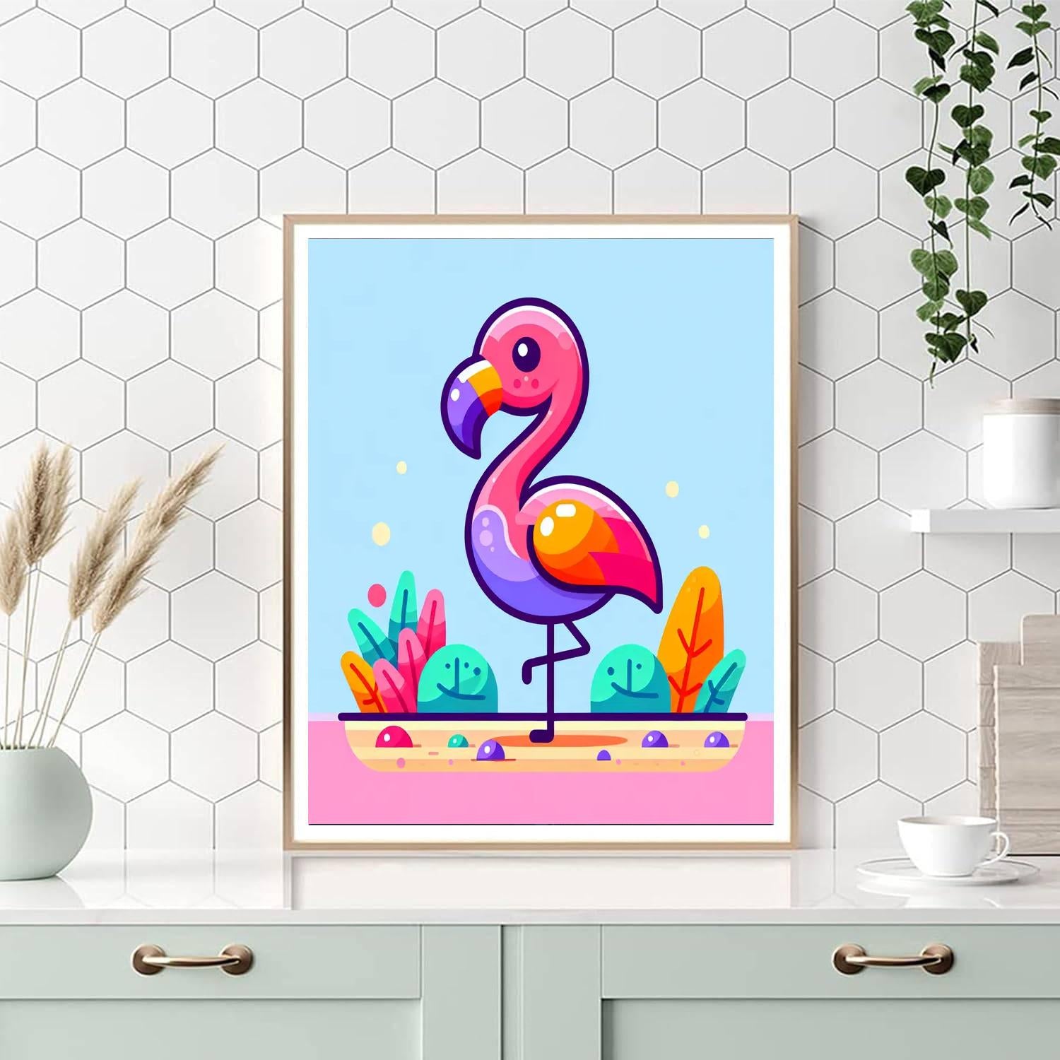 Cheerful Flamingo Fiesta Paint By Number