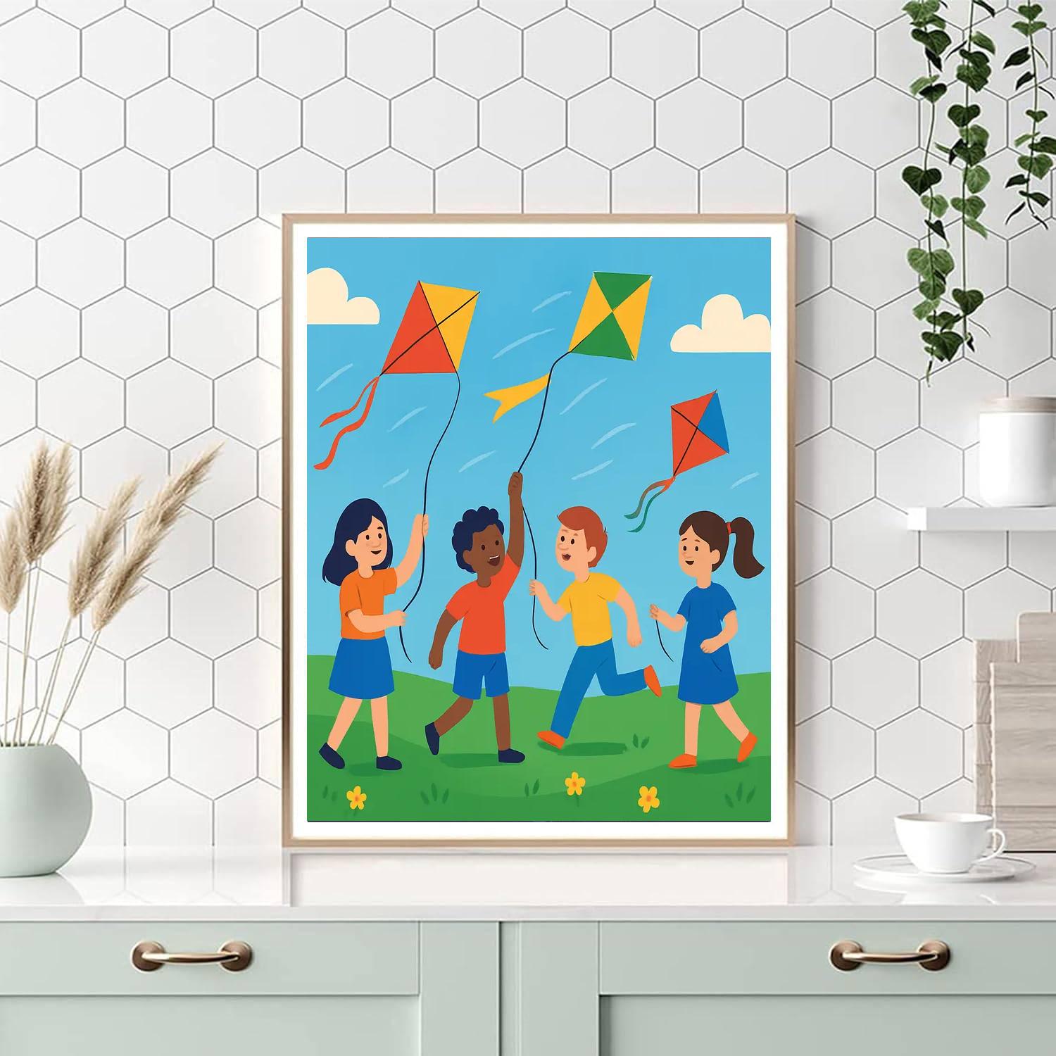 Windy Kite Festival Painting By Numbers Kit