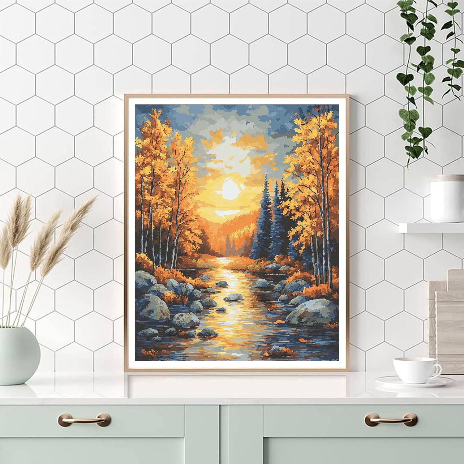 Zhao Mengfu Inspired Embers Of Autumn Twilight  Paint By Number