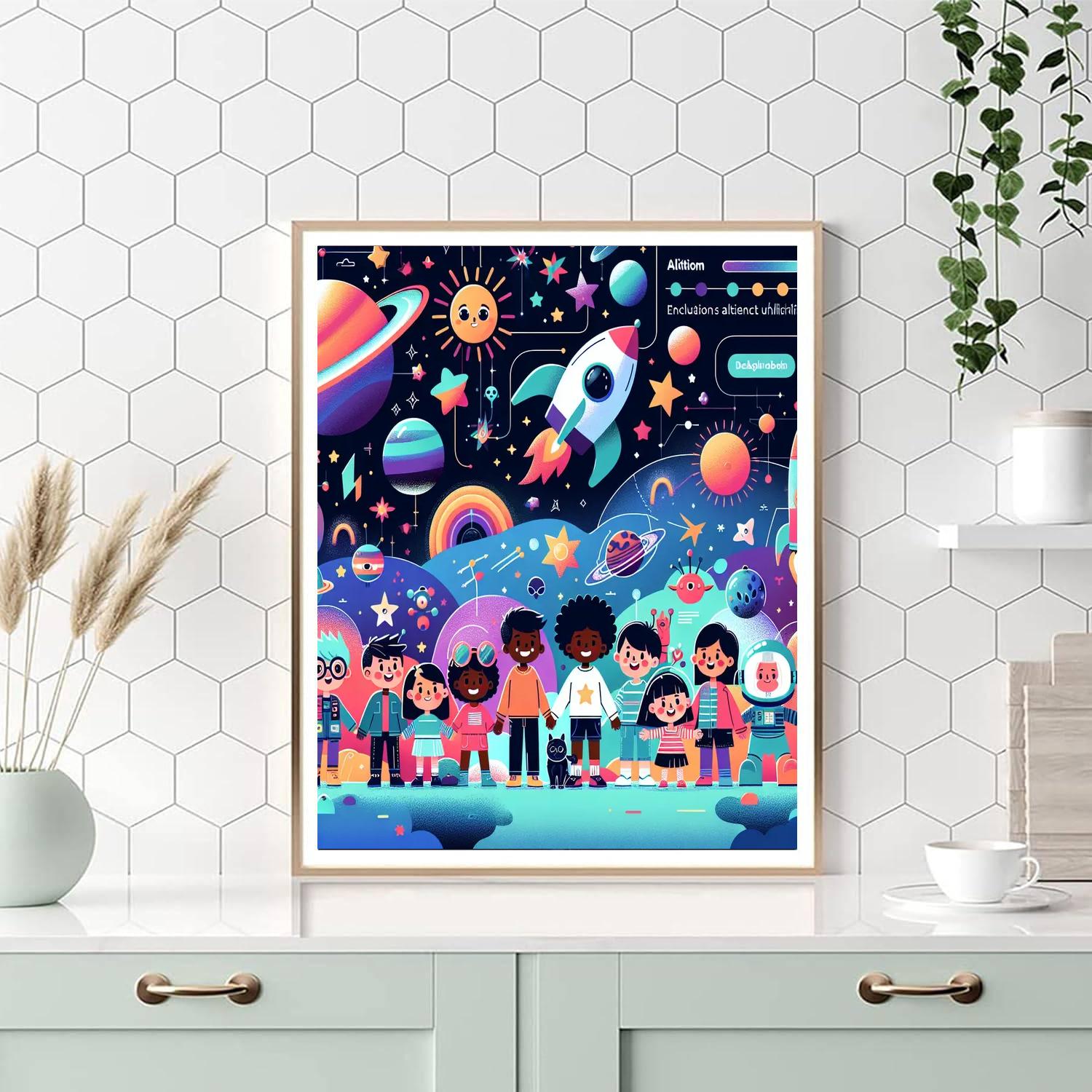 Playful Space Exploration Painting By Numbers Kit