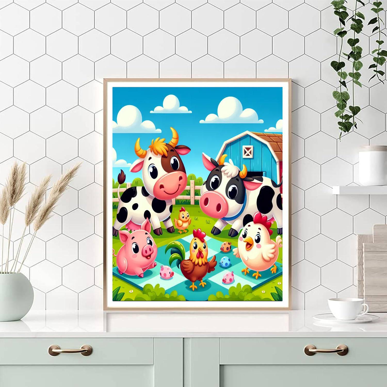 Funny Farmyard Animals Painting By Numbers Kit