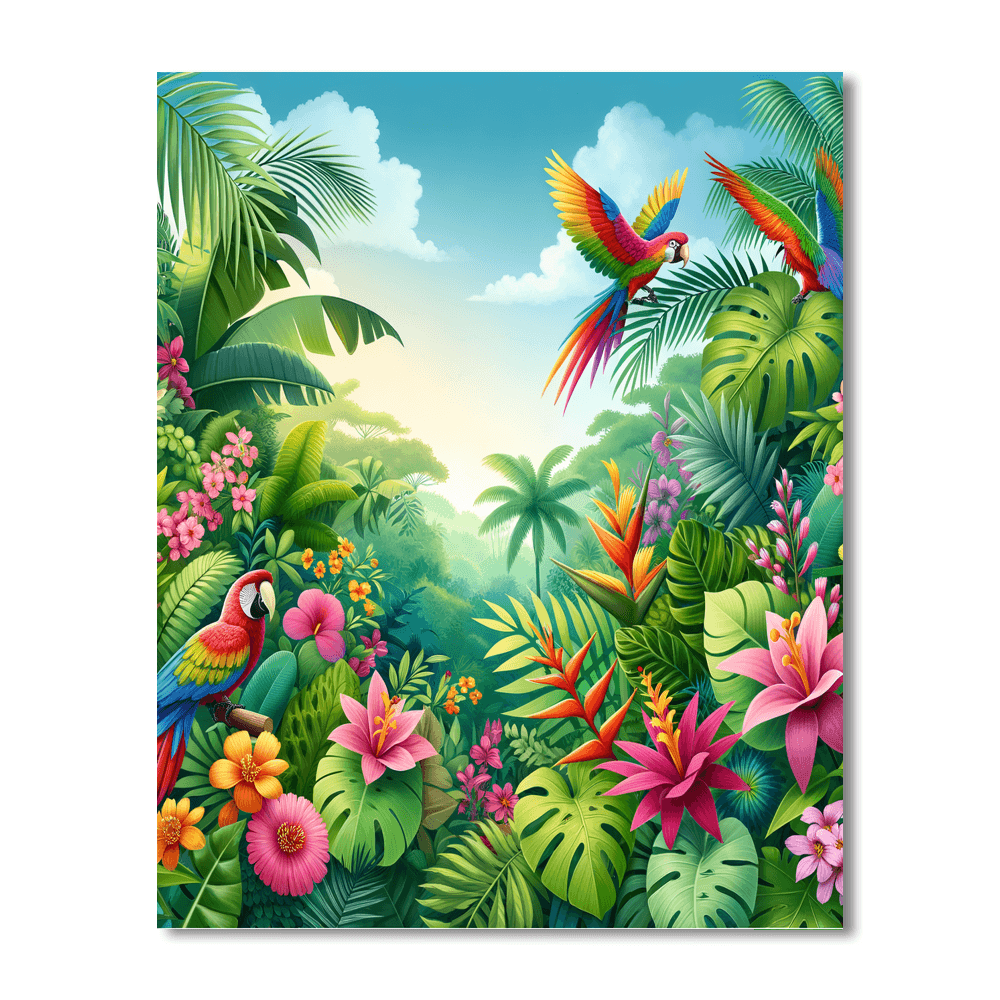 Exotic Jungle Paradise - DIY Painting By Numbers Kit
