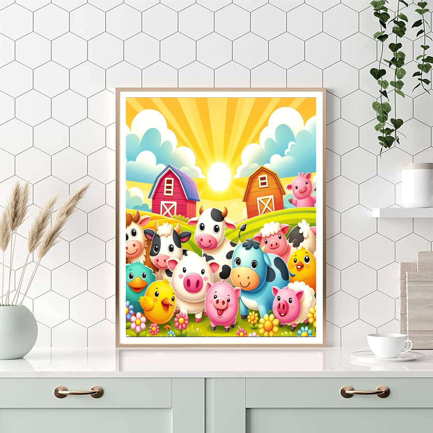 Merry Farmyard Friends Numbered Painting Kits