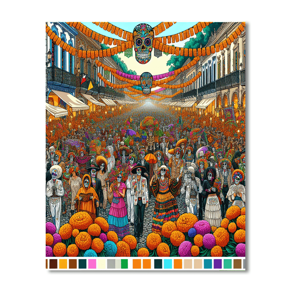 Dia De Los Muertos - Usa DIY Paint By Numbers