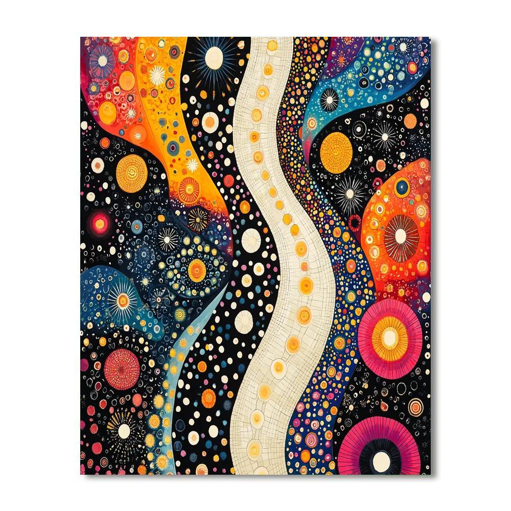 Yayoi Kusama Inspired Cosmic Looping Dance  Painting By Numbers Kit