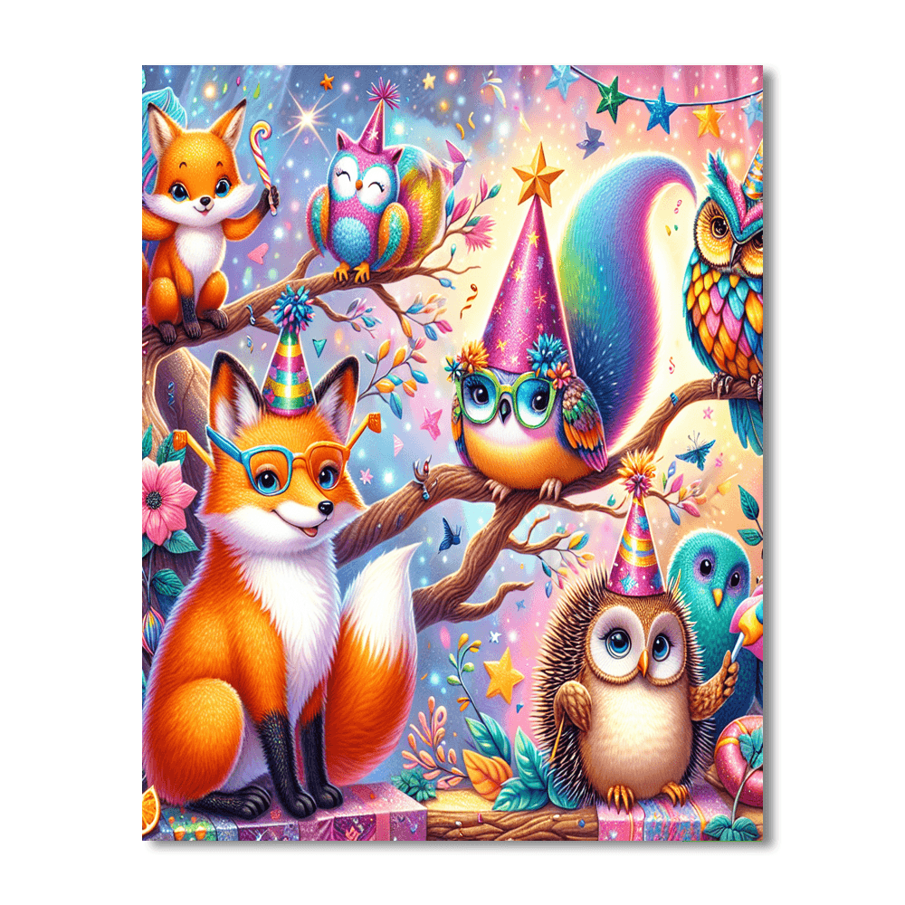 Charming Whimsical Animals Number Painting