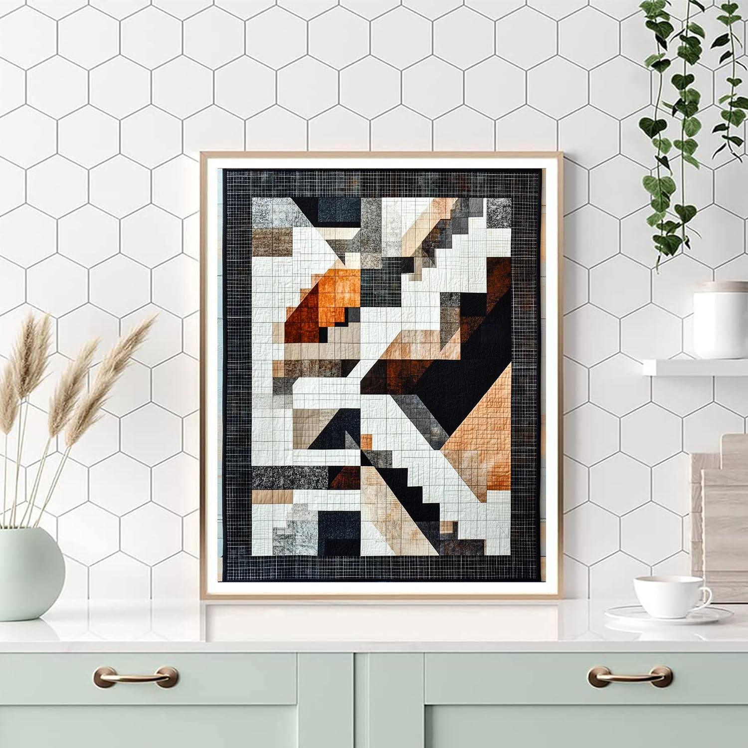 M.C. Escher Inspired Abstract Tapestry  Number Painting