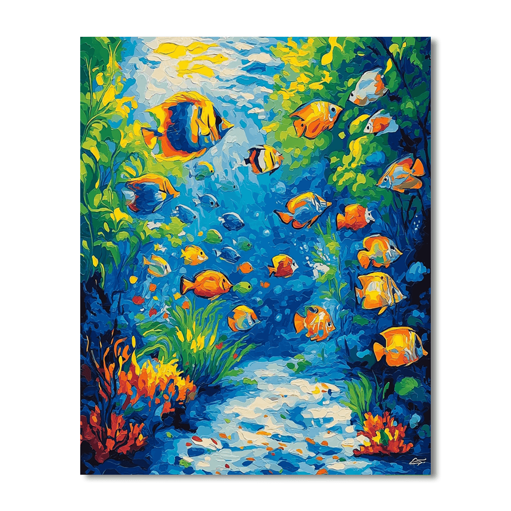 Katsushika Hokusai Inspired Undersea Adventure  DIY Paint By Numbers