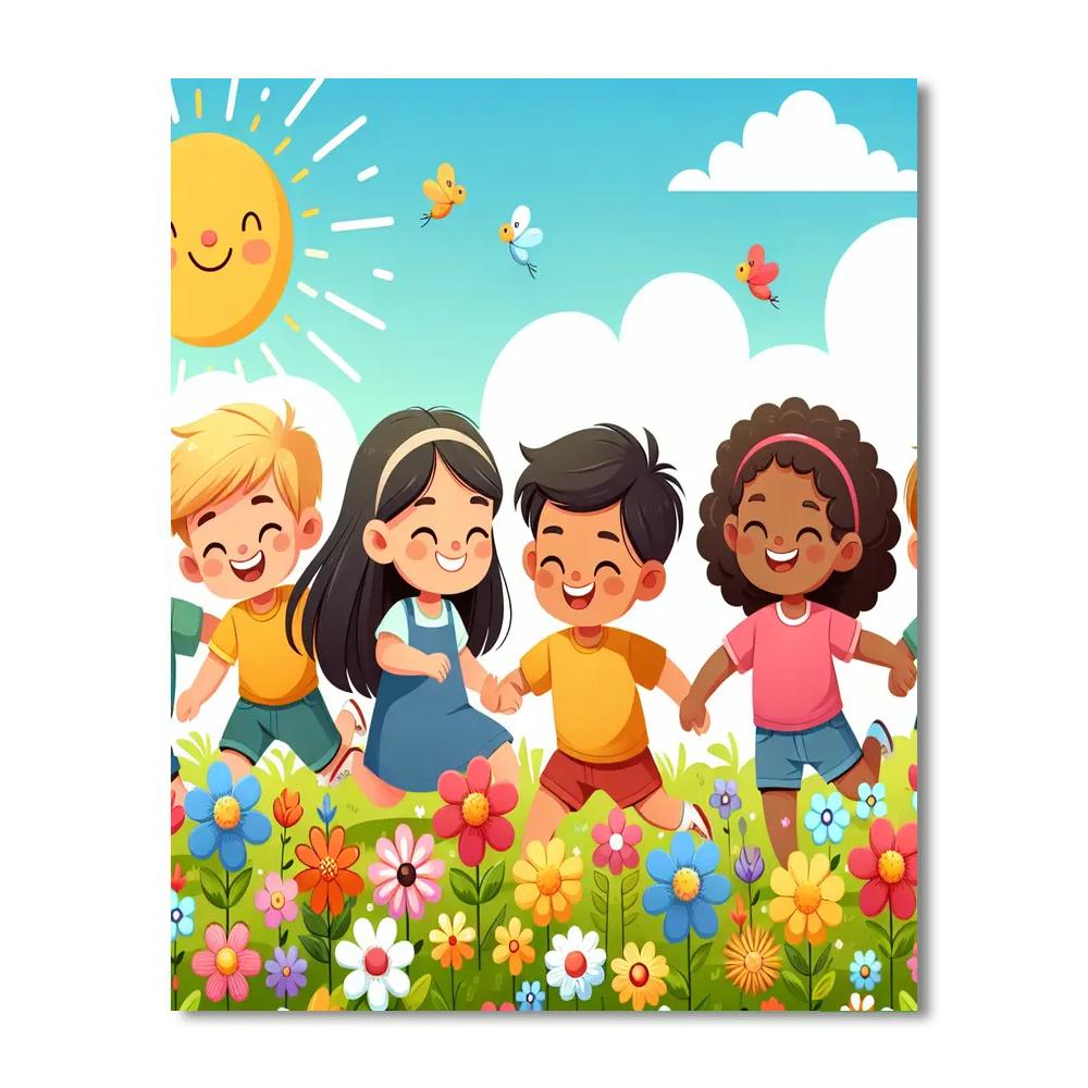 Bright Meadow Gathering Paint By Numbers