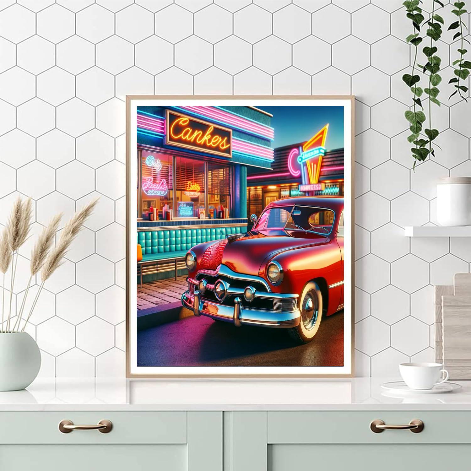 Vintage Automobile Show Paint By Number